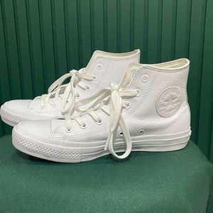 White Leather Chuck Taylor Converse